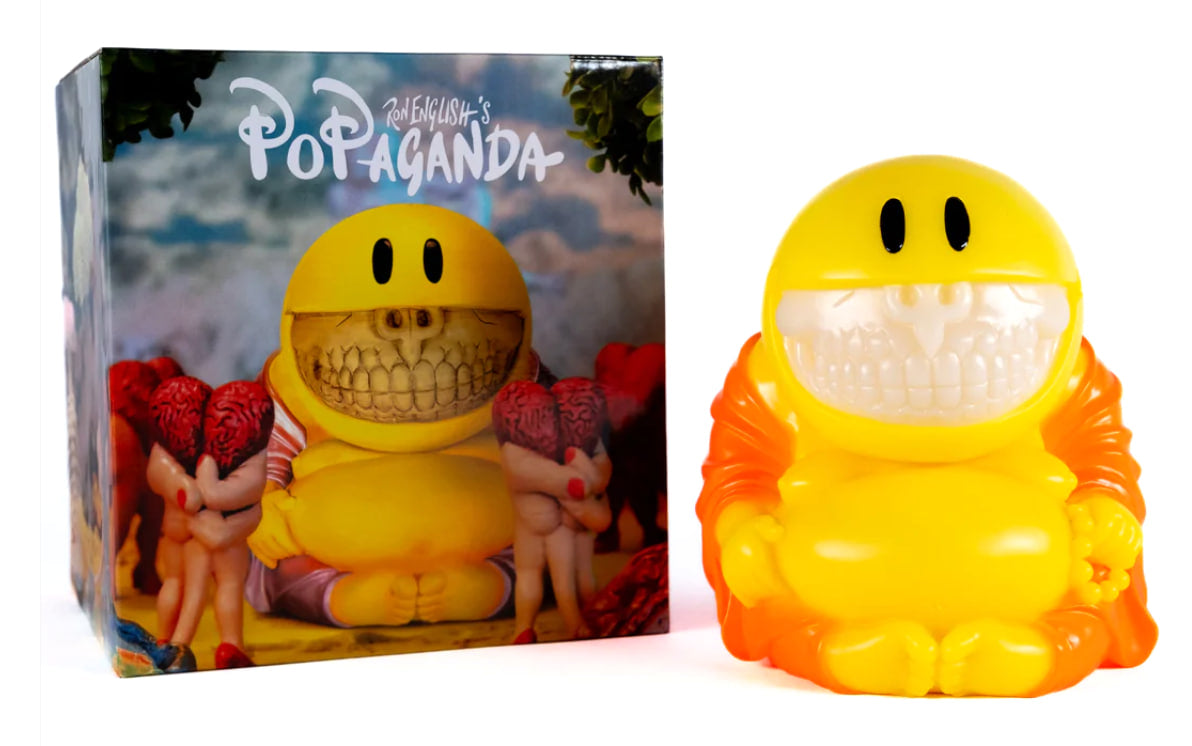 MINDstyle x Popaganda Ron English Mad Happy Monk Grin Black Light Magic - Orange 8" Vinyl Figure